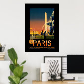Paris, Frankreich Vintage Travel Art Poster (Heimbüro)
