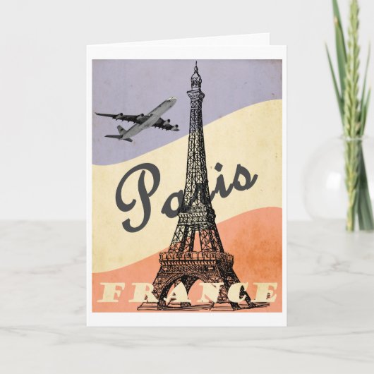 Paris, Frankreich Vintage Travel Poster Karte (Vorderseite)