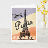 Paris, Frankreich Vintage Travel Poster Karte (Gelbe Blume)