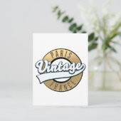 Paris - Frankreich - Vintages Logo Postkarte (Stehend Vorderseite)
