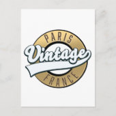 Paris - Frankreich - Vintages Logo Postkarte (Vorderseite)
