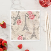 Paris Frankreich Vintages Muster Serviette (Beispiel)