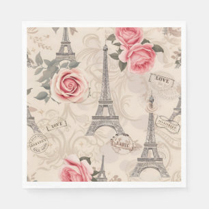 Paris Frankreich Vintages Muster Serviette