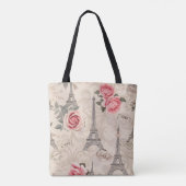 Paris Frankreich Vintages Muster Tasche (Rückseite)