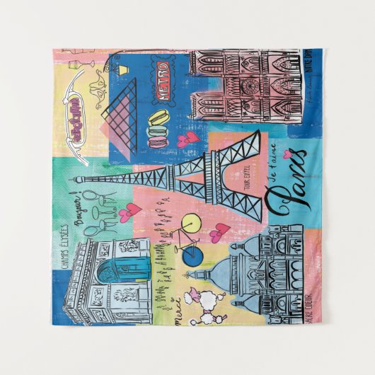 Paris, Frankreich Wandteppich (Vorderseite)