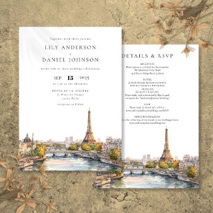 Paris-Frankreich-Zielort in einer Hochzeit Einladung