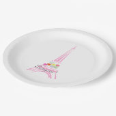 Paris-Franzosen Macaron Eiffelturm Pappteller (Schrägansicht)