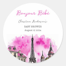Paris Französisch Bonjour Bebe Pink Black Baby Dus