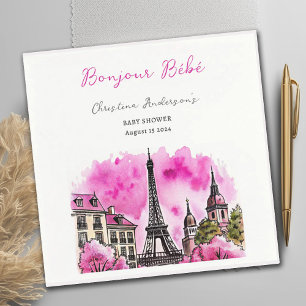 Paris Französisch Bonjour Bebe Pink Black Baby Dus Serviette