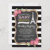 Paris Französisch Eiffel Tower Babydusche Einladun Einladung (Vorderseite)