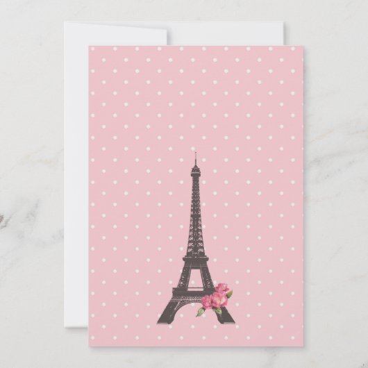 Paris Französisch Eiffel Tower Babydusche Einladun Einladung (Rückseite)
