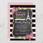 Paris Französisch Eiffel Tower Babydusche Einladun Einladung (Vorne/Hinten)
