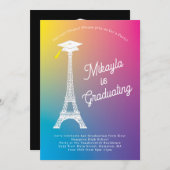 Paris Französisch Eiffel Tower Graduation Party Ra Einladung (Vorne/Hinten)