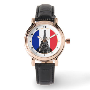 Paris, Französisch-Flagge und Frankreich-Mode /Eif Armbanduhr