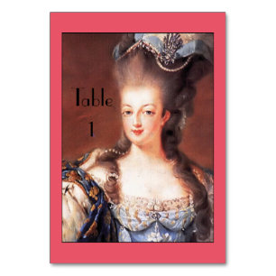 Paris Französisch Marie Antoinette Thema  Tischnummer