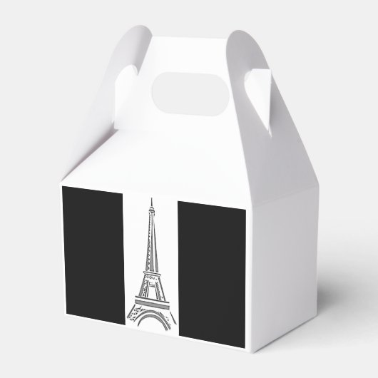 Paris Französisch Schwarz-Weiß Eiffelturm-Party Geschenkschachtel (Vorderseite)