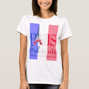 Paris Französische Flagge Eiffelturm Solidarität F T-Shirt