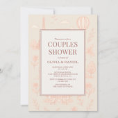 Paris Französische Toile Couples Dusche Einladung (Vorderseite)