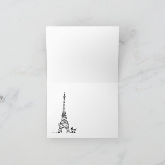Paris French Baby Dusche Vielen Dank Dankeskarte (Innenseite)