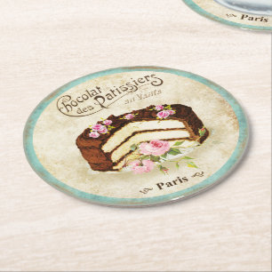 Paris French Birthday Cake Party Untersetzer