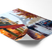 Paris French Café Eiffel Tower Watercolor Poster (Ecke)