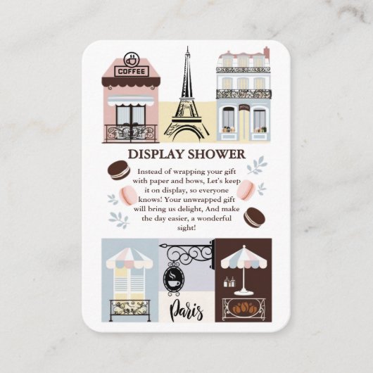 Paris French Cafe Patisserie Baby Shower Begleitkarte (Vorderseite)