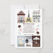 Paris French Cafe Patisserie Baby Shower Dankeskarte (Vorderseite)