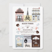 Paris French Cafe Patisserie Baby Shower Einladung (Vorderseite)