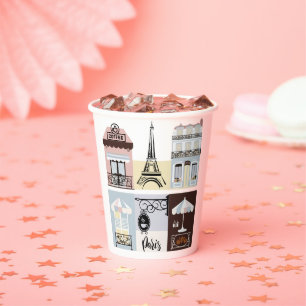 Paris French Cafe Patisserie Baby Shower Pappbecher