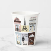 Paris French Cafe Patisserie Baby Shower Pappbecher (Vorderseite)