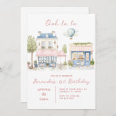 Paris French Café Tea Party Girl Einladung (Vorne/Hinten)