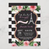 Paris French Eiffel Tower Baby Dusche Einladung (Vorne/Hinten)