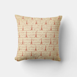 Paris French Eiffel Tower Throw Kissen
