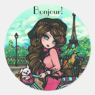 Paris French Girl Bonjour Stickers von Hannah Lynn