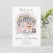 Paris French Parisian Café Party Girl Einladung (Stehend Vorderseite)