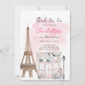 Paris French Parisian Café Party Girl Einladung (Vorderseite)