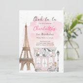 Paris French Parisian Café Party Girl Einladung (Stehend Vorderseite)