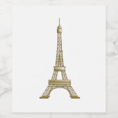 Paris French Themed Eiffel Tower Weinetikett (Einzelnes Label)