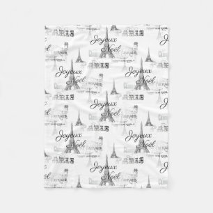 Paris Frohe Weihnachten Christmas Fleece Decke