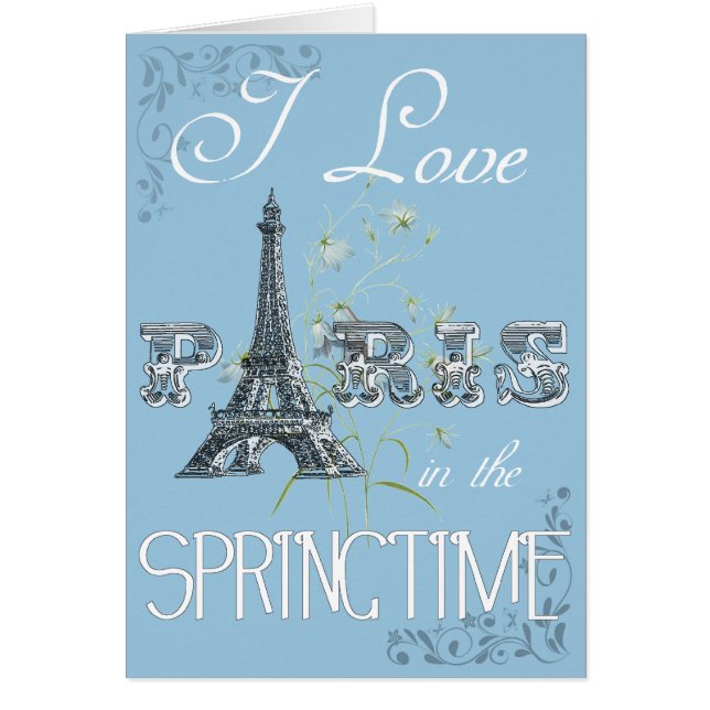 Paris-Frühlings-Liebe-Karte (Vorne)