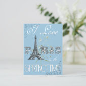 Paris Frühlingsliebe Kunst Postkarte (Stehend Vorderseite)
