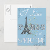 Paris Frühlingsliebe Kunst Postkarte (Vorne/Hinten)