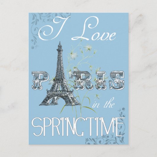 Paris Frühlingsliebe Kunst Postkarte (Vorderseite)