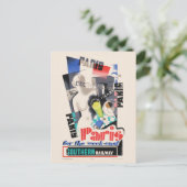 Paris für das Wochenende Vintage Poster 1934 Postkarte (Stehend Vorderseite)