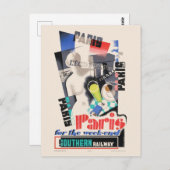 Paris für das Wochenende Vintage Poster 1934 Postkarte (Vorne/Hinten)