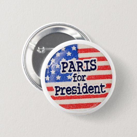 Paris für Präsidenten Button (Vorne & Hinten)