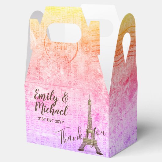 Paris Gable Box Personalisiert PINK Parchment Geschenkschachtel (Geöffnet)