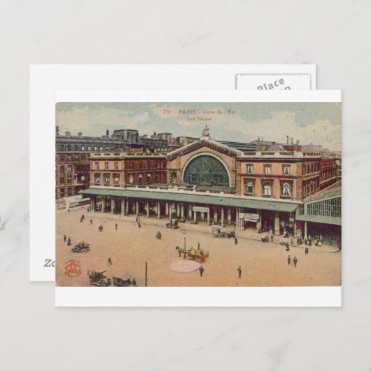 Paris Gare de L'Est Postkarte (Vorne/Hinten)