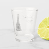 Paris Gastgeschenk Hochzeit Eiffelturm Modernes Sh Schnapsglas (Rückseite)