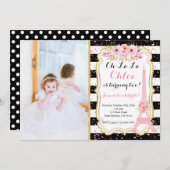 Paris Geburtstag Einladung Eiffelturm (Vorne/Hinten)